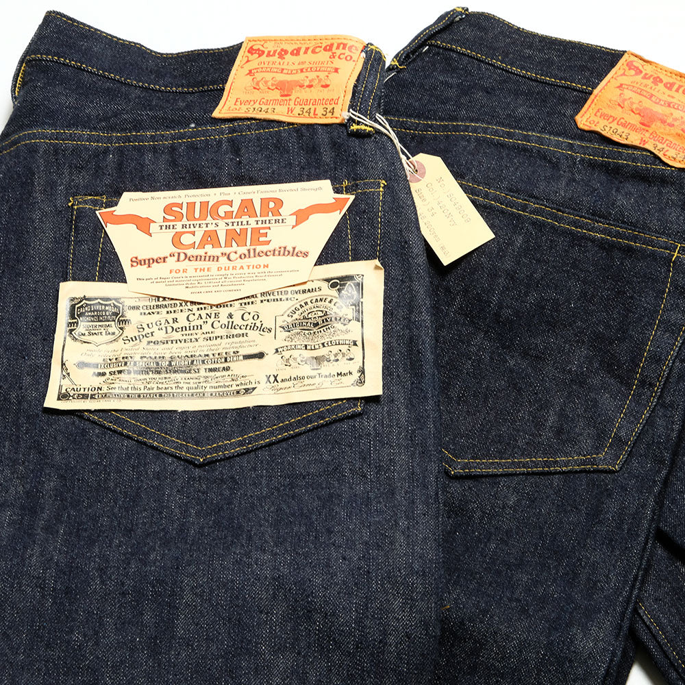 SUGAR CANE Super - Denim - Collectibles #09 13.5oz. BLUE DENIM WAIST OVERALLS - S1943 - MODEL - SC49009