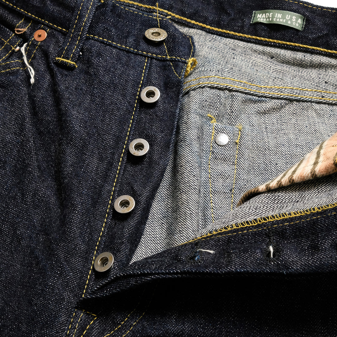 SUGAR CANE - Super - Denim - Collectibles #50 13.5oz. DENIM WAIST OVERALLS - 1940’s SPECIAL - Made in USA - SC49050