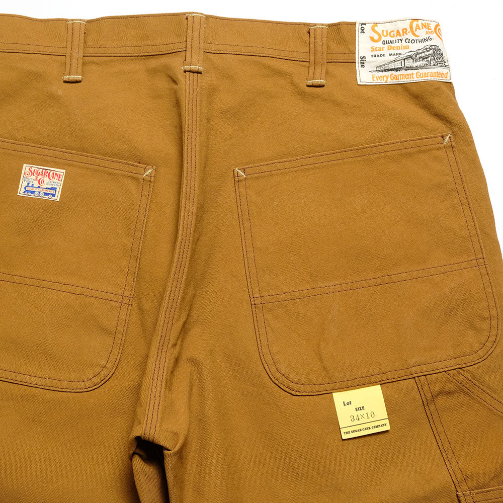 SUGAR CANE - 13oz. BROWN DUCK WORK SHORTS - SC52567