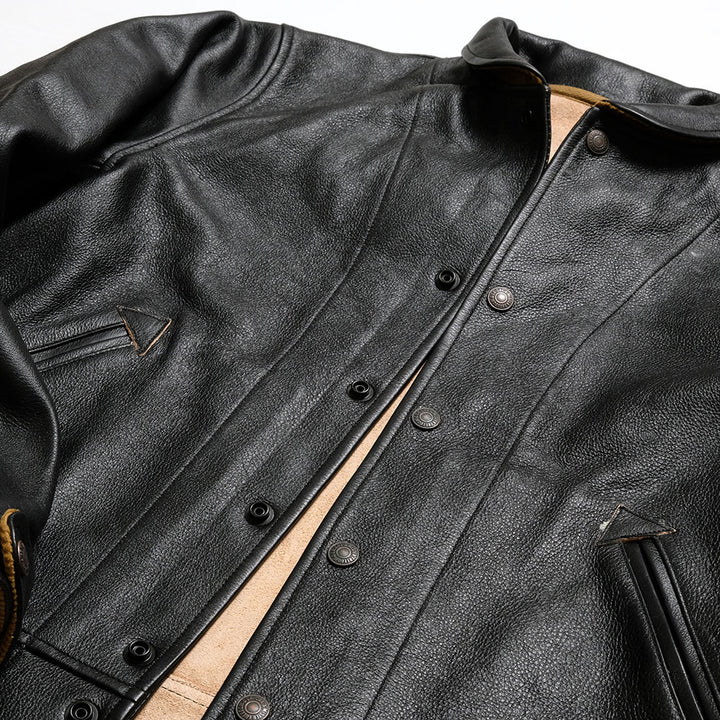 SUGAR CANE - MFSC Made in U.S.A. - COWHIDE LEATHER - CAMPUS "STUD" JACKET - SC80674