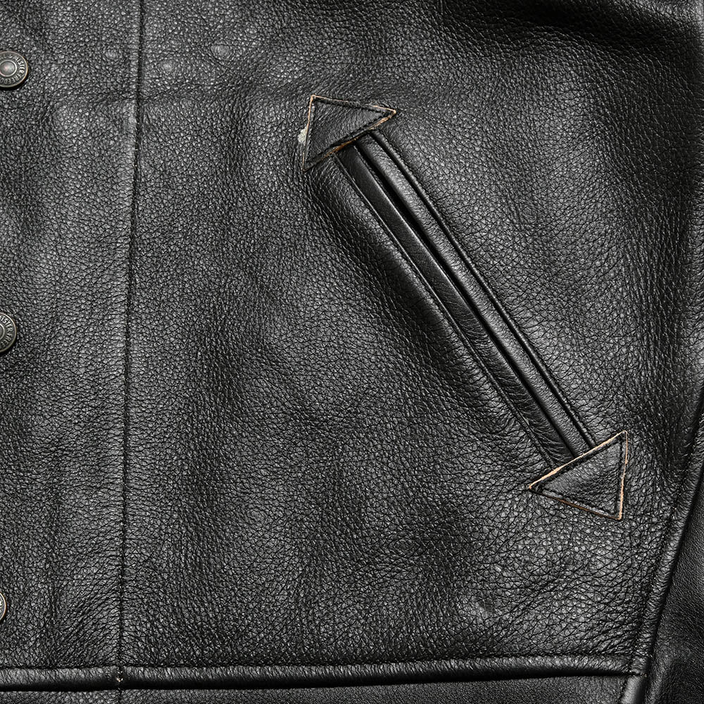 SUGAR CANE - MFSC Made in U.S.A. - COWHIDE LEATHER - CAMPUS "STUD" JACKET - SC80674