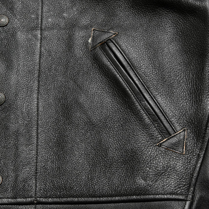 SUGAR CANE - MFSC Made in U.S.A. - COWHIDE LEATHER - CAMPUS "STUD" JACKET - SC80674