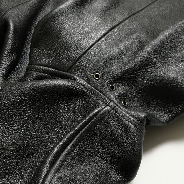 SUGAR CANE - MFSC Made in U.S.A. - COWHIDE LEATHER - CAMPUS "STUD" JACKET - SC80674