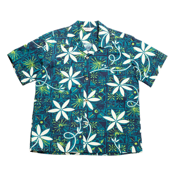 STAR OF HOLLYWOOD - TYPEWRITER COTTON OPEN SHIRT - BLUE HAWAII - SH39493