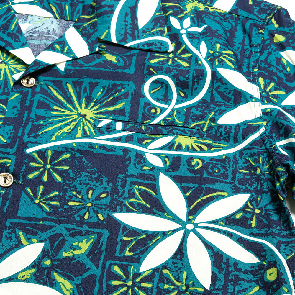 STAR OF HOLLYWOOD - TYPEWRITER COTTON OPEN SHIRT - BLUE HAWAII - SH39493