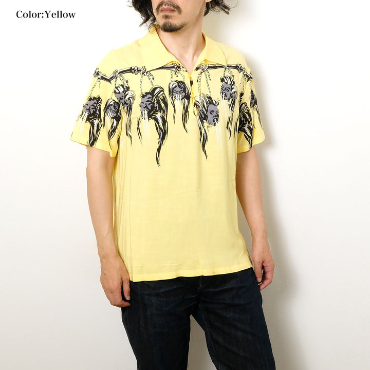 STAR OF HOLLYWOOD - HOPSACK RAYON PULLOVER SHIRT - SHRUNKEN HEAD - SH39704