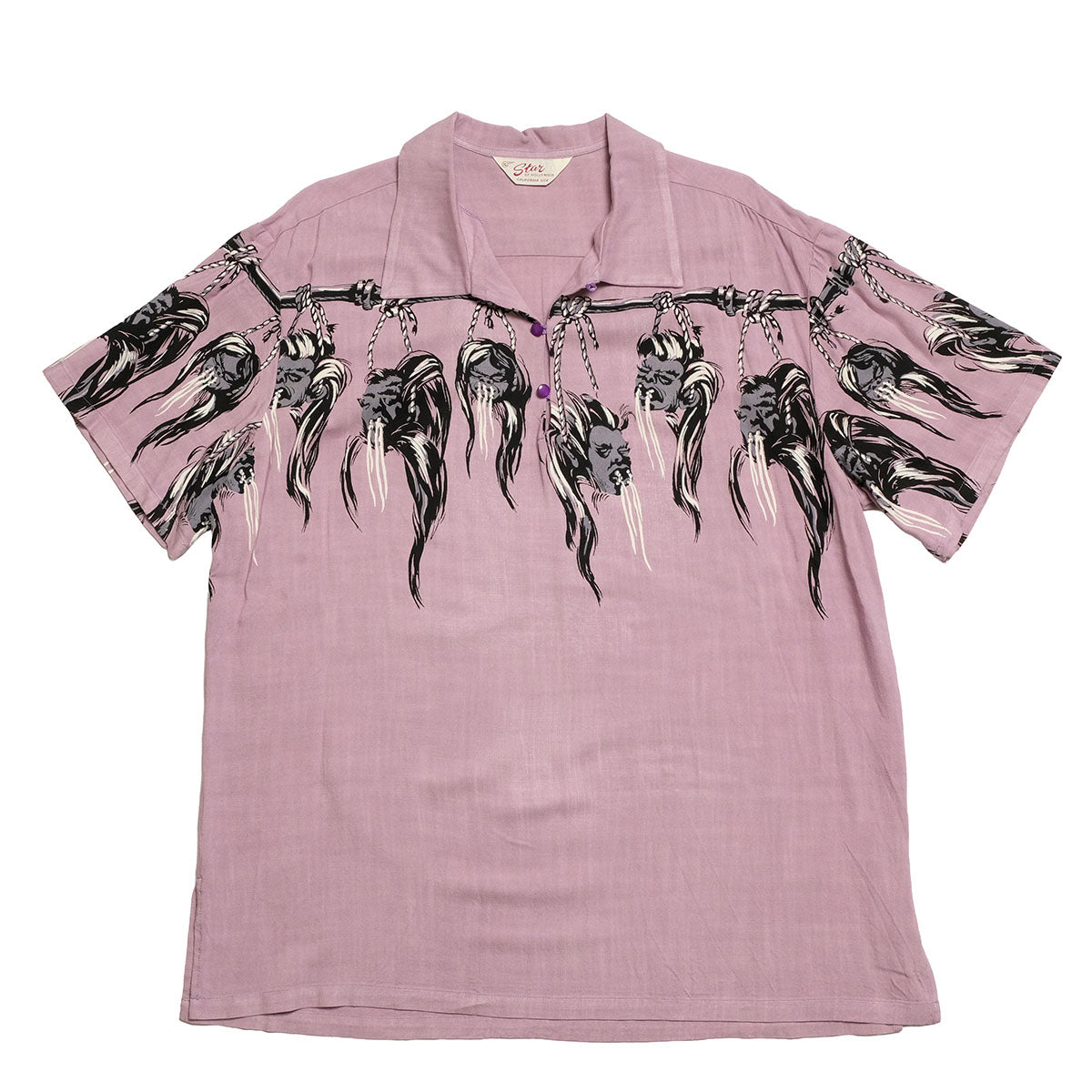 STAR OF HOLLYWOOD - HOPSACK RAYON PULLOVER SHIRT - SHRUNKEN HEAD