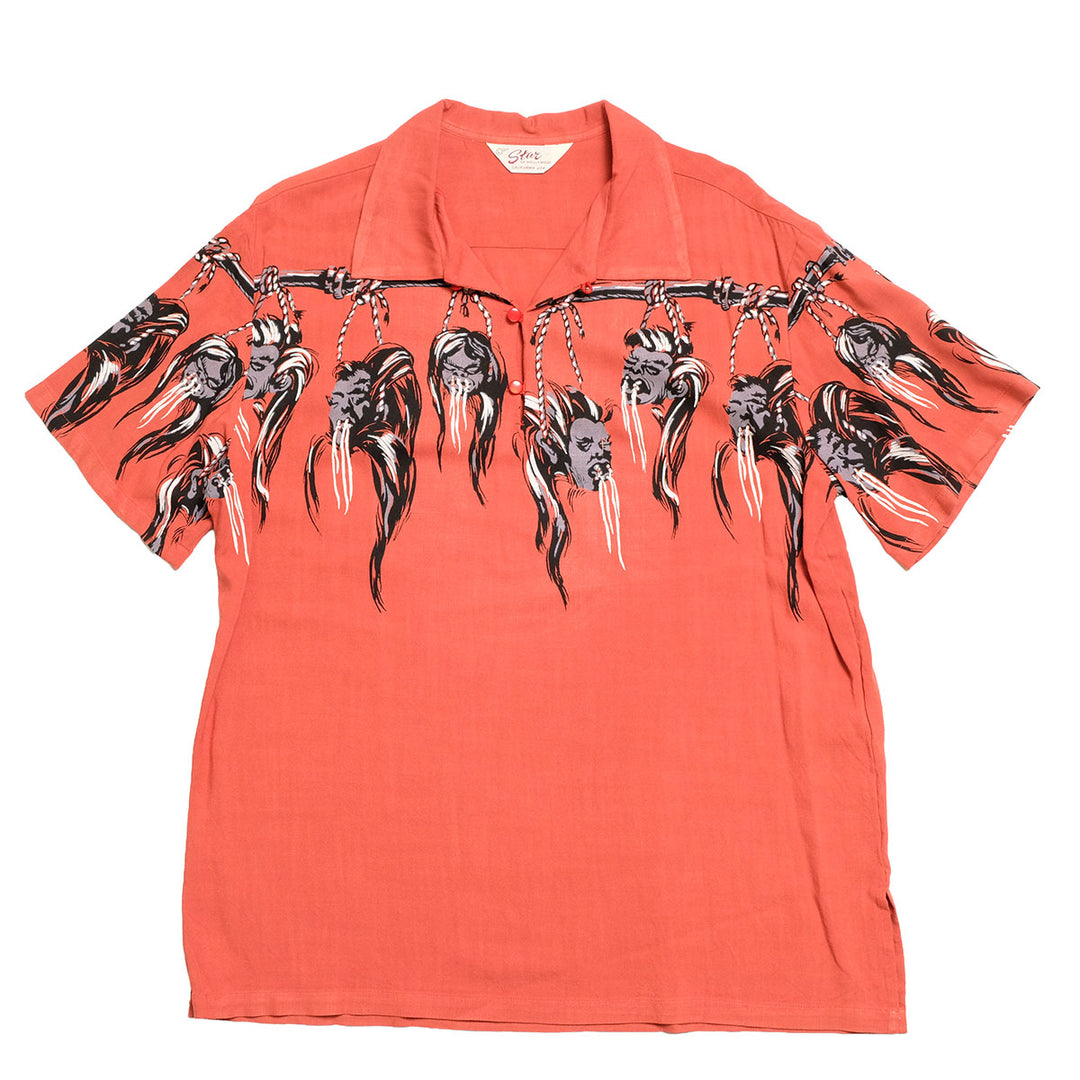STAR OF HOLLYWOOD - HOPSACK RAYON PULLOVER SHIRT - SHRUNKEN HEAD - SH39704