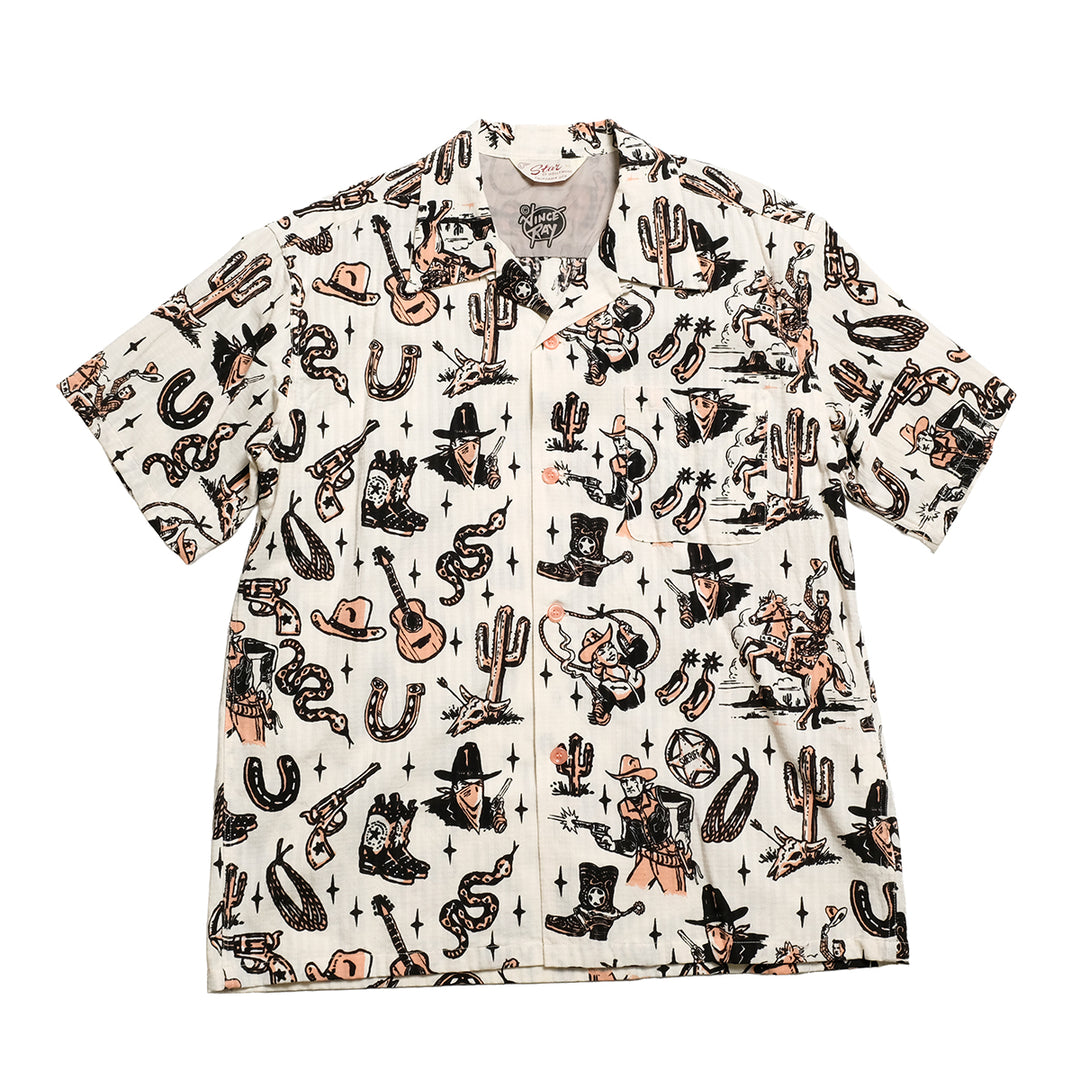 STAR OF HOLLYWOOD x VINCE RAY - DOBBY COTTON OPEN SHIRT - THE WESTERNER - SH39706