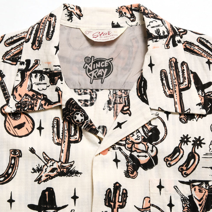 STAR OF HOLLYWOOD x VINCE RAY - DOBBY COTTON OPEN SHIRT - THE WESTERNER - SH39706