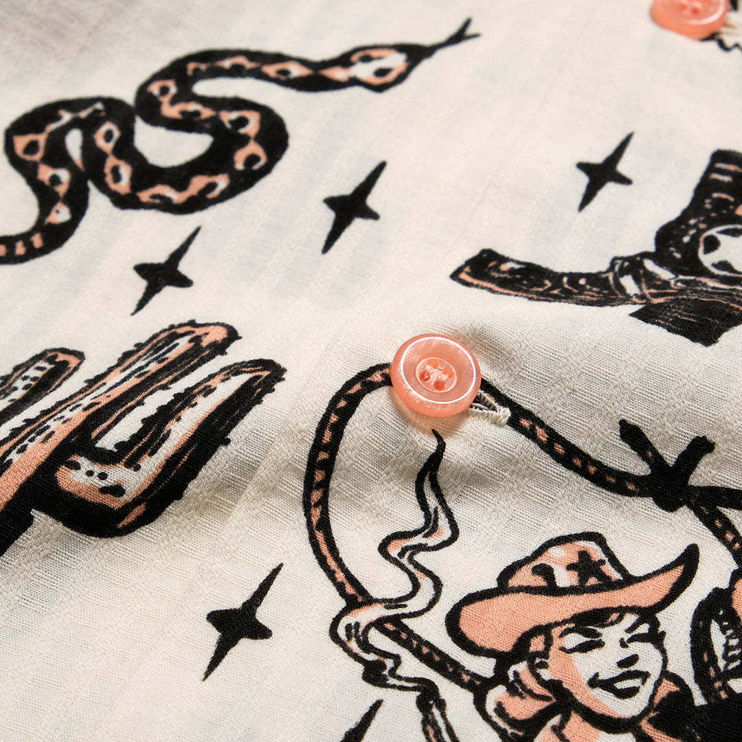STAR OF HOLLYWOOD x VINCE RAY - DOBBY COTTON OPEN SHIRT - THE WESTERNER - SH39706