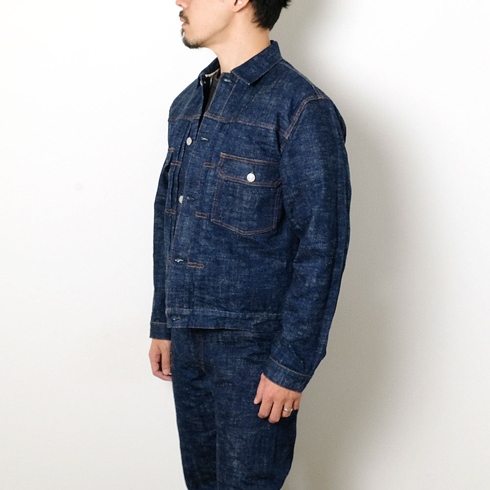 STUDIO D’ARTISAN - 45th - Natural Indigo-Dyed - Extreme slub selvedge Denim Jacket - SP-107