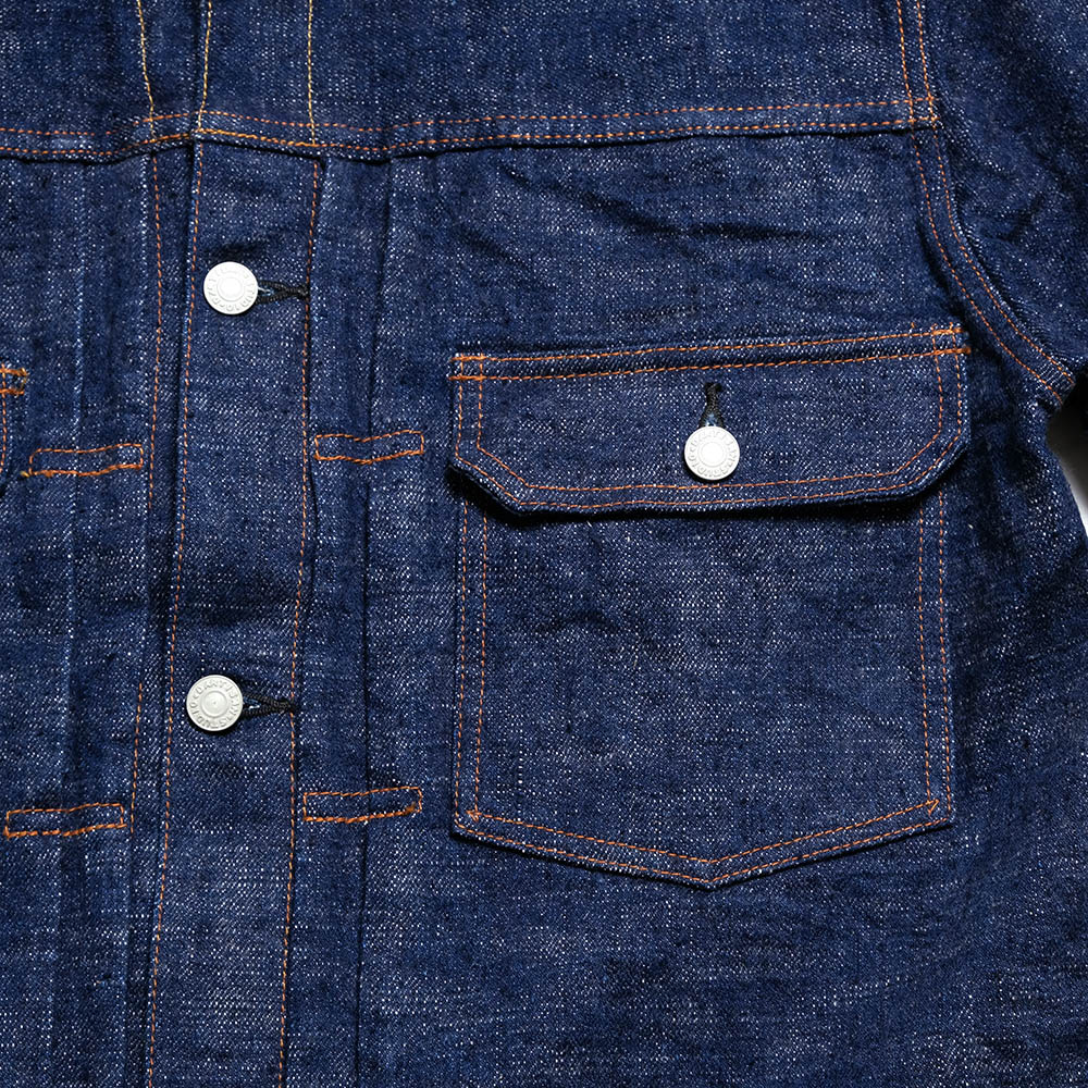 STUDIO D’ARTISAN - 45th - Natural Indigo-Dyed - Extreme slub selvedge Denim Jacket - SP-107