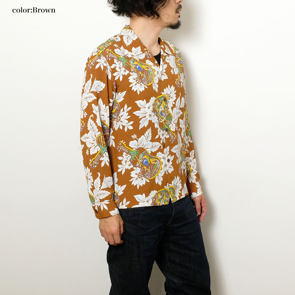 SUN SURF - L/S RAYON HAWAIIAN SHIRT - UKULELE MELODY - SS29603