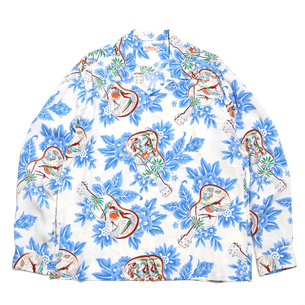 SUN SURF - L/S RAYON HAWAIIAN SHIRT - UKULELE MELODY - SS29603