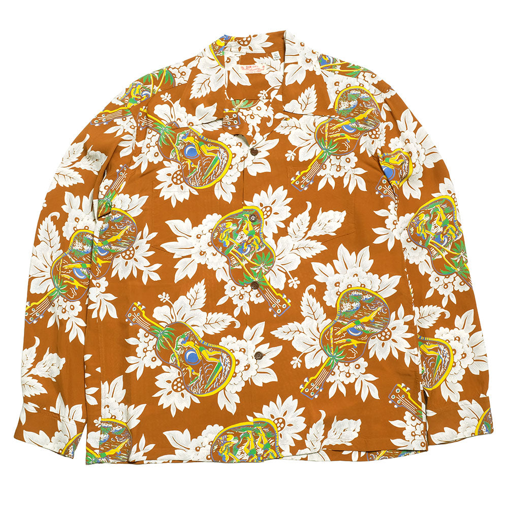 SUN SURF - L/S RAYON HAWAIIAN SHIRT - UKULELE MELODY - SS29603