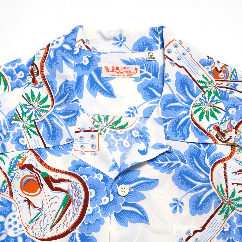 SUN SURF - L/S RAYON HAWAIIAN SHIRT - UKULELE MELODY - SS29603