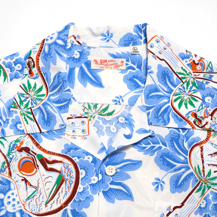 SUN SURF - L/S RAYON HAWAIIAN SHIRT - UKULELE MELODY - SS29603