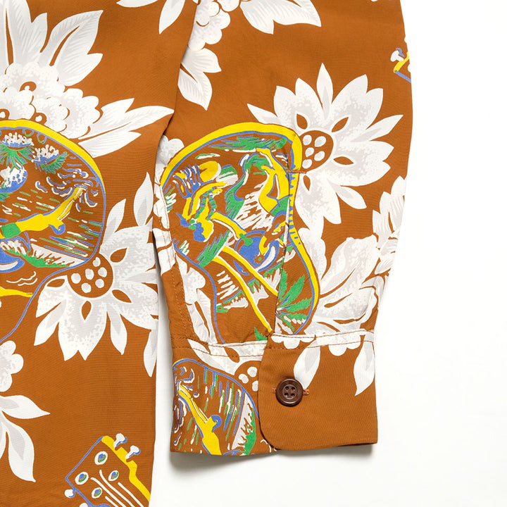 SUN SURF - L/S RAYON HAWAIIAN SHIRT - UKULELE MELODY - SS29603