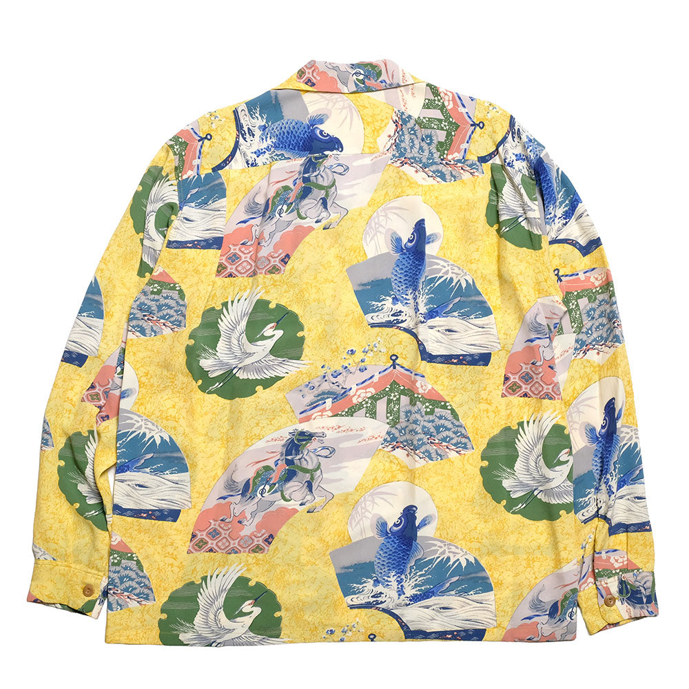 SUN SURF - L/S RAYON HAWAIIAN SHIRT - JAPANESE QUAINT DESIGN - SS29604