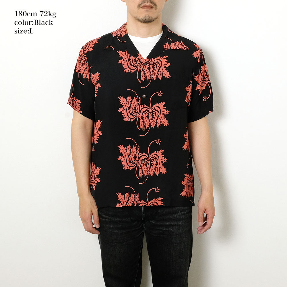 SUN SURF - S/S RAYON HAWAIIAN SHIRT - CORAL HIBISCUS - SS39412