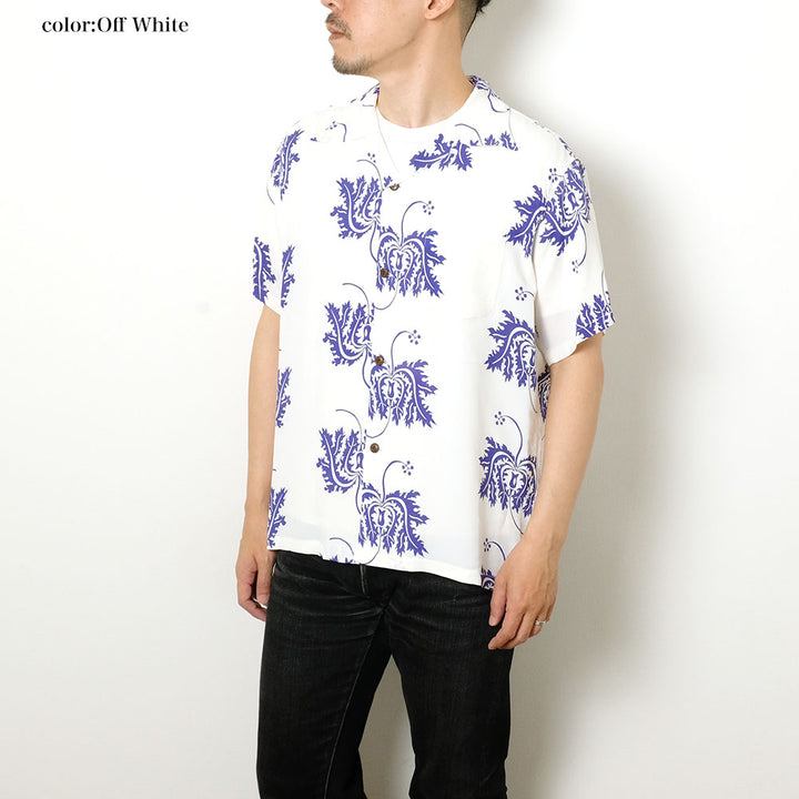 SUN SURF - S/S RAYON HAWAIIAN SHIRT - CORAL HIBISCUS - SS39412