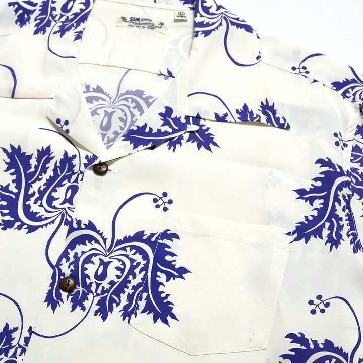 SUN SURF - S/S RAYON HAWAIIAN SHIRT - CORAL HIBISCUS - SS39412