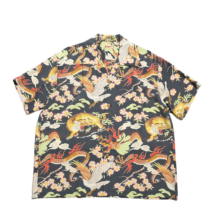 SUN SURF - S/S RAYON HAWAIIAN SHIRT - THE TRIANGULAR FIGHT - SS39414