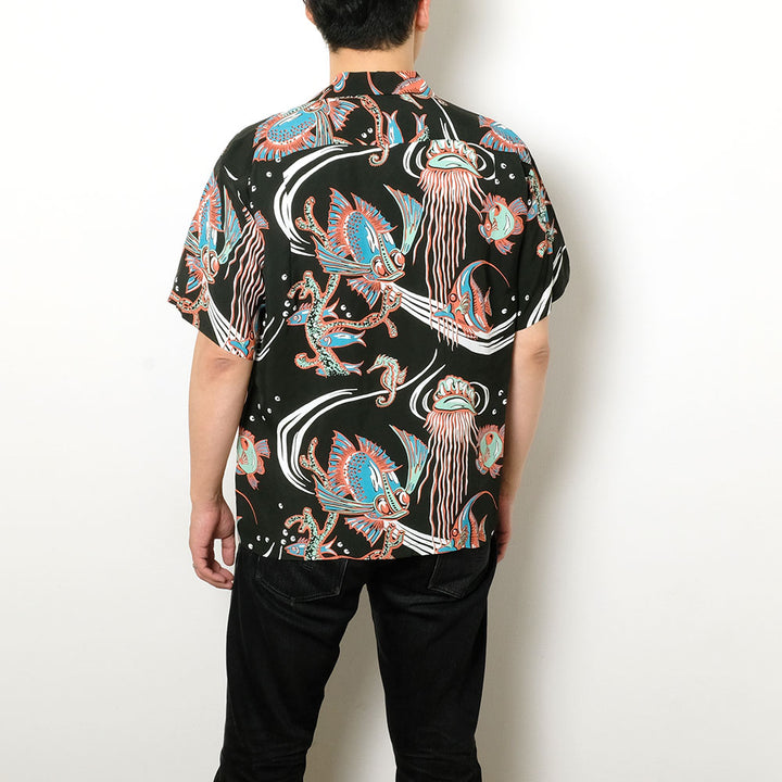 SUN SURF - S/S RAYON HAWAIIAN SHIRT - BUG EYED FISH - SS39417