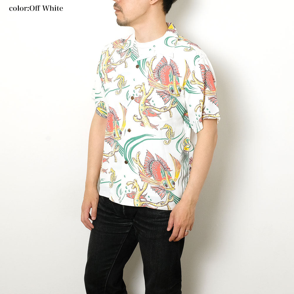 SUN SURF - S/S RAYON HAWAIIAN SHIRT - BUG EYED FISH - SS39417