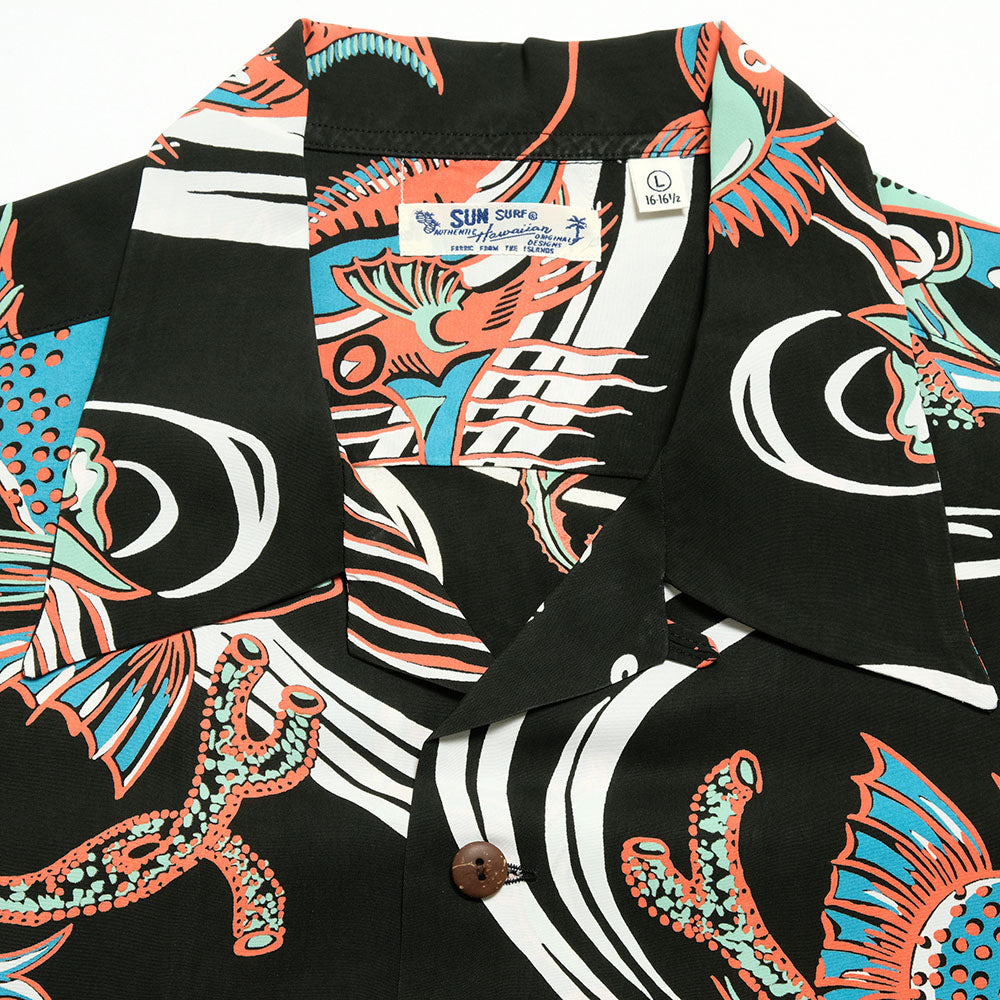 SUN SURF - S/S RAYON HAWAIIAN SHIRT - BUG EYED FISH - SS39417