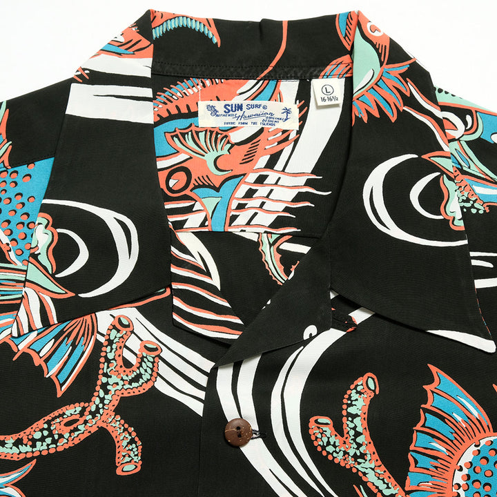 SUN SURF - S/S RAYON HAWAIIAN SHIRT - BUG EYED FISH - SS39417