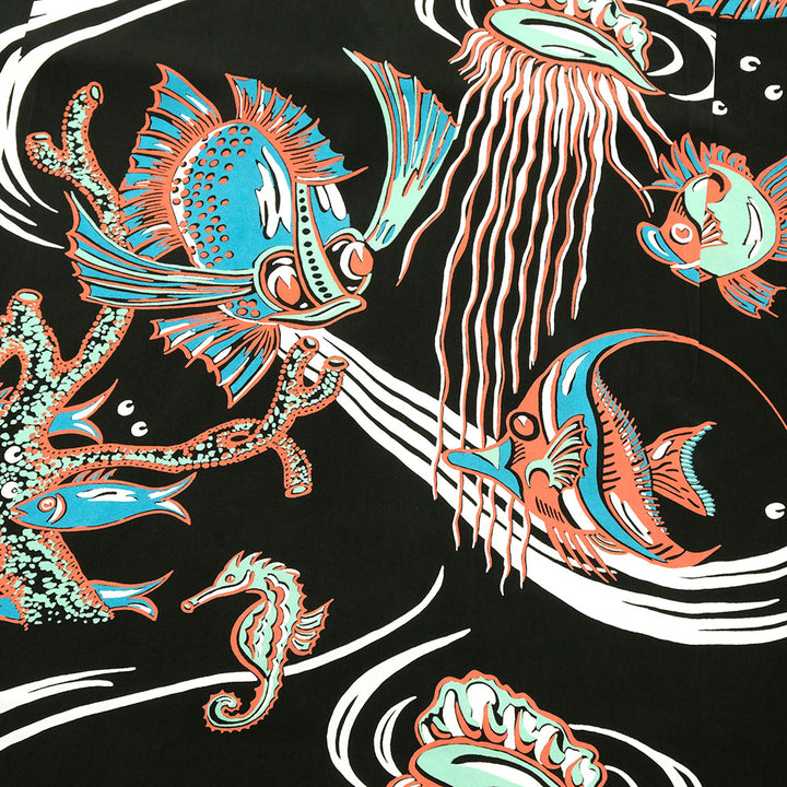 SUN SURF - S/S RAYON HAWAIIAN SHIRT - BUG EYED FISH - SS39417