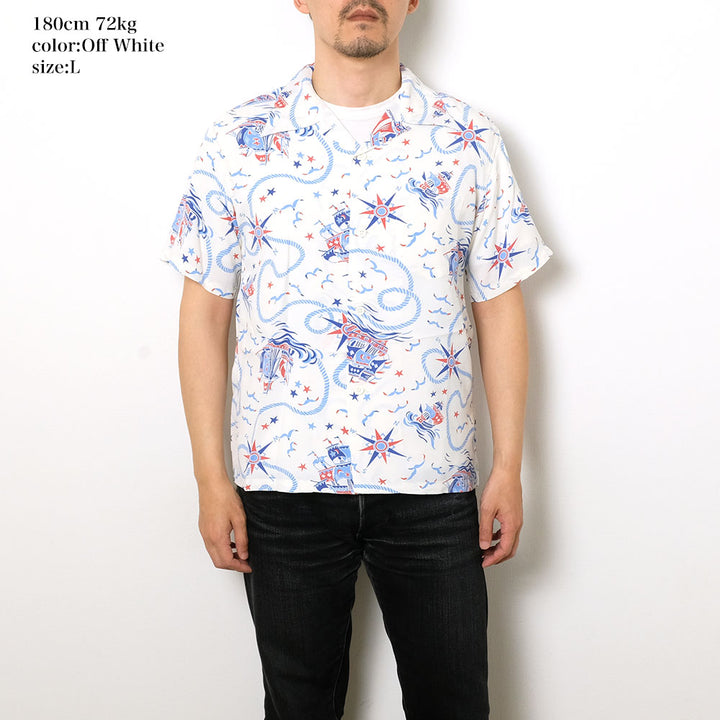 SUN SURF - S/S RAYON HAWAIIAN SHIRT - AGE OF DISCOVERY - SS39429