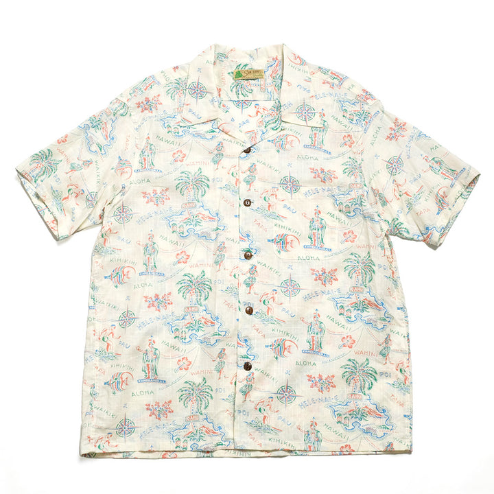 SUN SURF - COTTON LINEN SLUBYARN OPEN SHIRT - HELE-MAI-E - SS39501