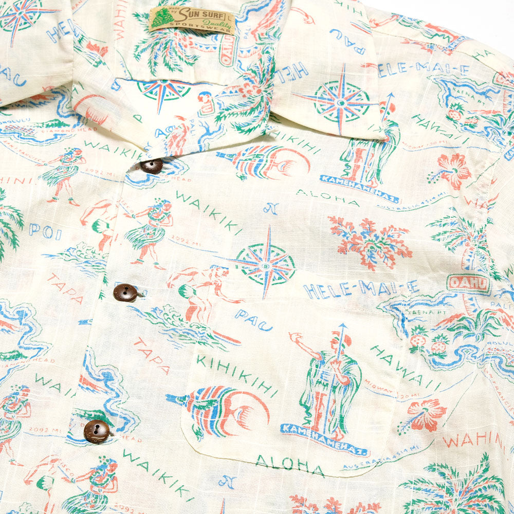 SUN SURF - COTTON LINEN SLUBYARN OPEN SHIRT - HELE-MAI-E - SS39501