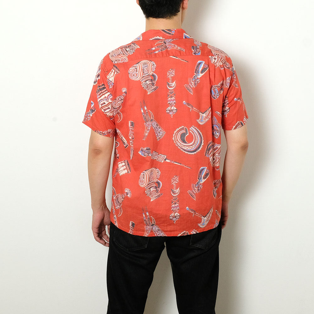 SUN SURF - COTTON LINEN SLUBYARN OPEN SHIRT - NATIVE MASK - SS39502