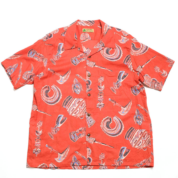 SUN SURF - COTTON LINEN SLUBYARN OPEN SHIRT - NATIVE MASK - SS39502