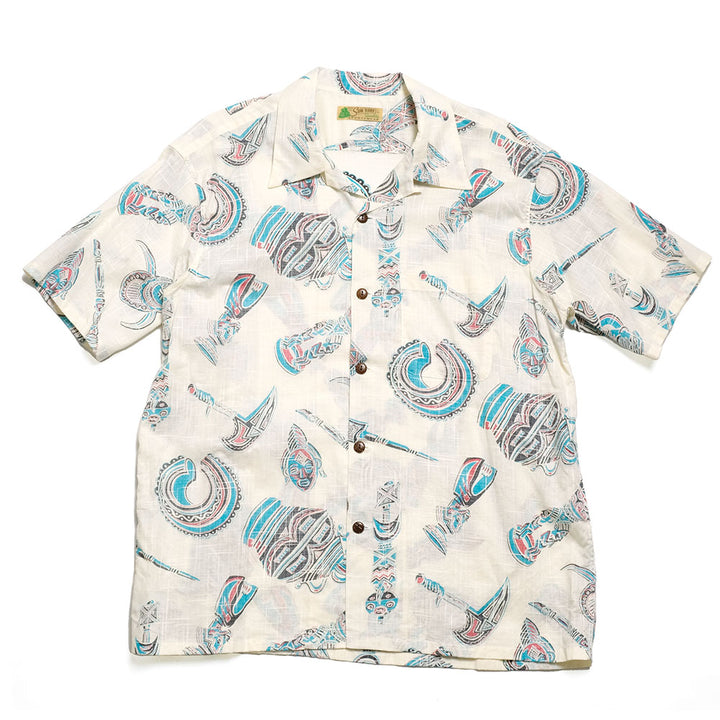 SUN SURF - COTTON LINEN SLUBYARN OPEN SHIRT - NATIVE MASK - SS39502