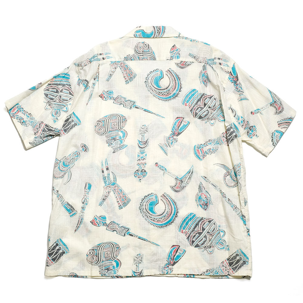 SUN SURF - COTTON LINEN SLUBYARN OPEN SHIRT - NATIVE MASK - SS39502