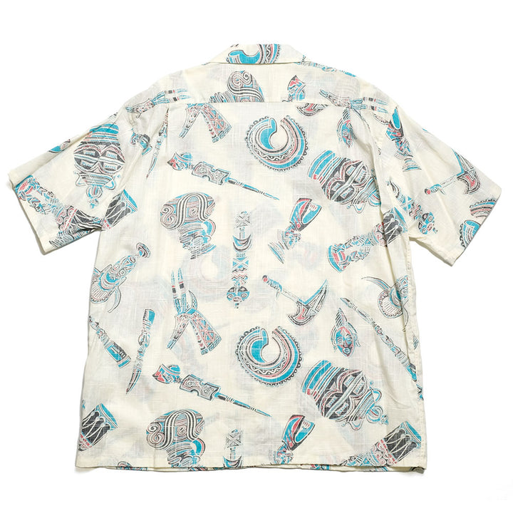 SUN SURF - COTTON LINEN SLUBYARN OPEN SHIRT - NATIVE MASK - SS39502