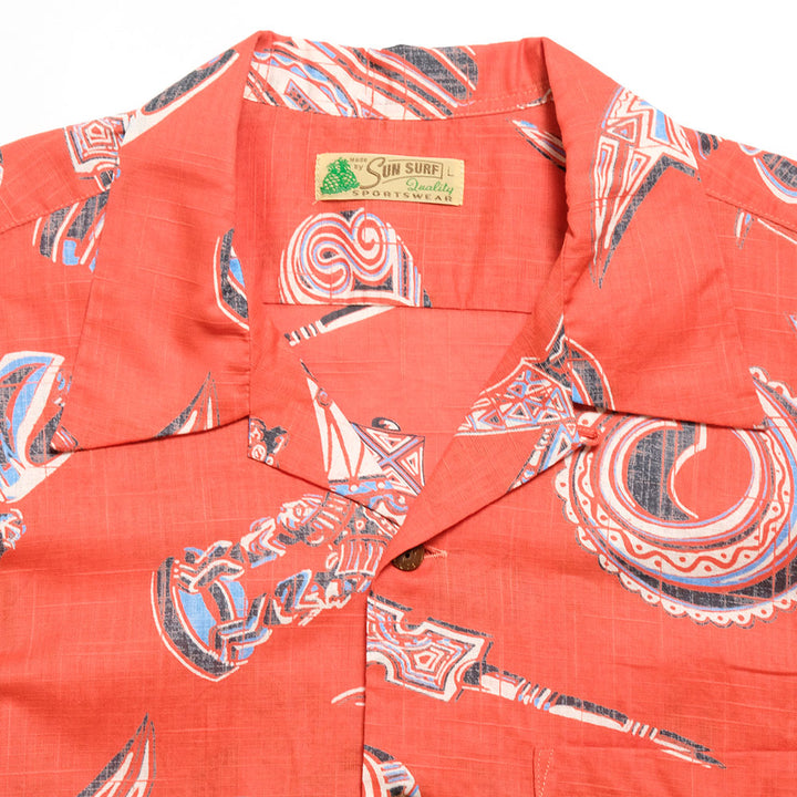 SUN SURF - COTTON LINEN SLUBYARN OPEN SHIRT - NATIVE MASK - SS39502