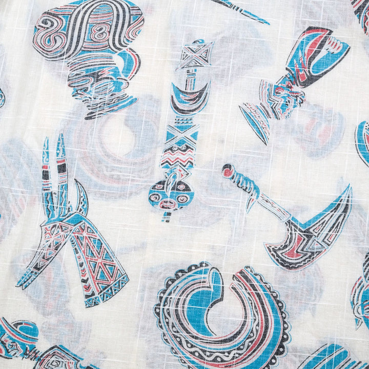 SUN SURF - COTTON LINEN SLUBYARN OPEN SHIRT - NATIVE MASK - SS39502