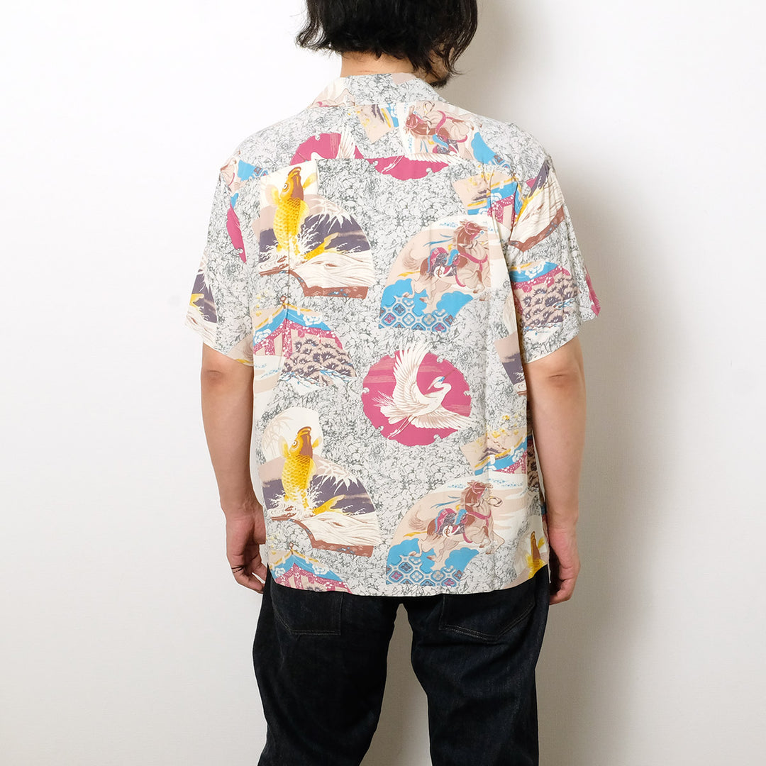 SUN SURF - S/S RAYON HAWAIIAN SHIRT - JAPANESE QUAINT DESIGN - SS39614