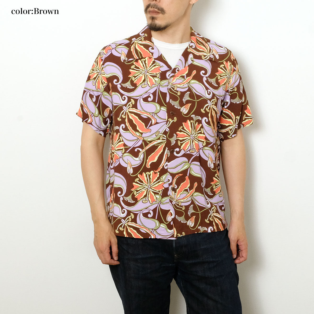 SUN SURF - S/S RAYON HAWAIIAN SHIRT - SPIDER LILY - SS39619