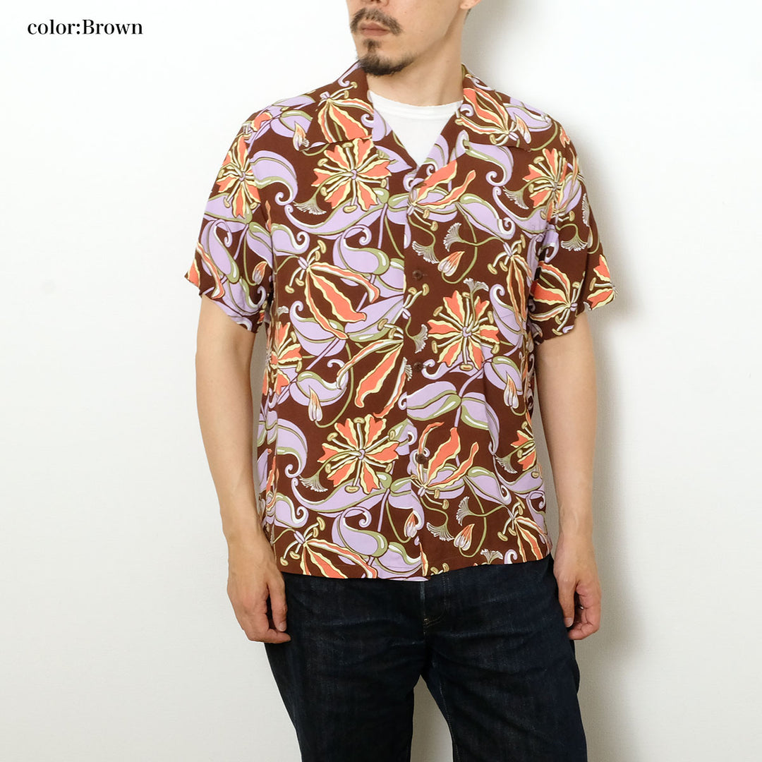 SUN SURF - S/S RAYON HAWAIIAN SHIRT - SPIDER LILY - SS39619