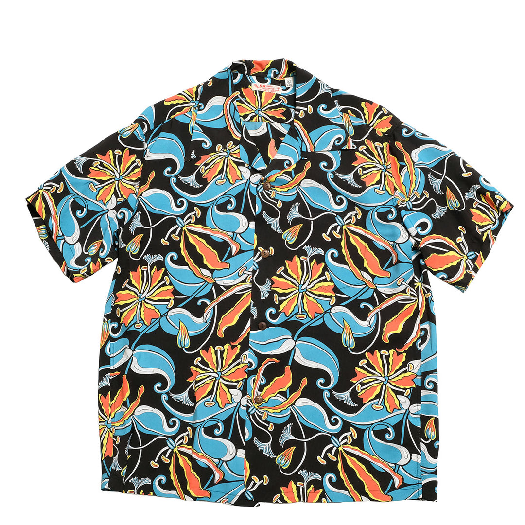 SUN SURF - S/S RAYON HAWAIIAN SHIRT - SPIDER LILY - SS39619