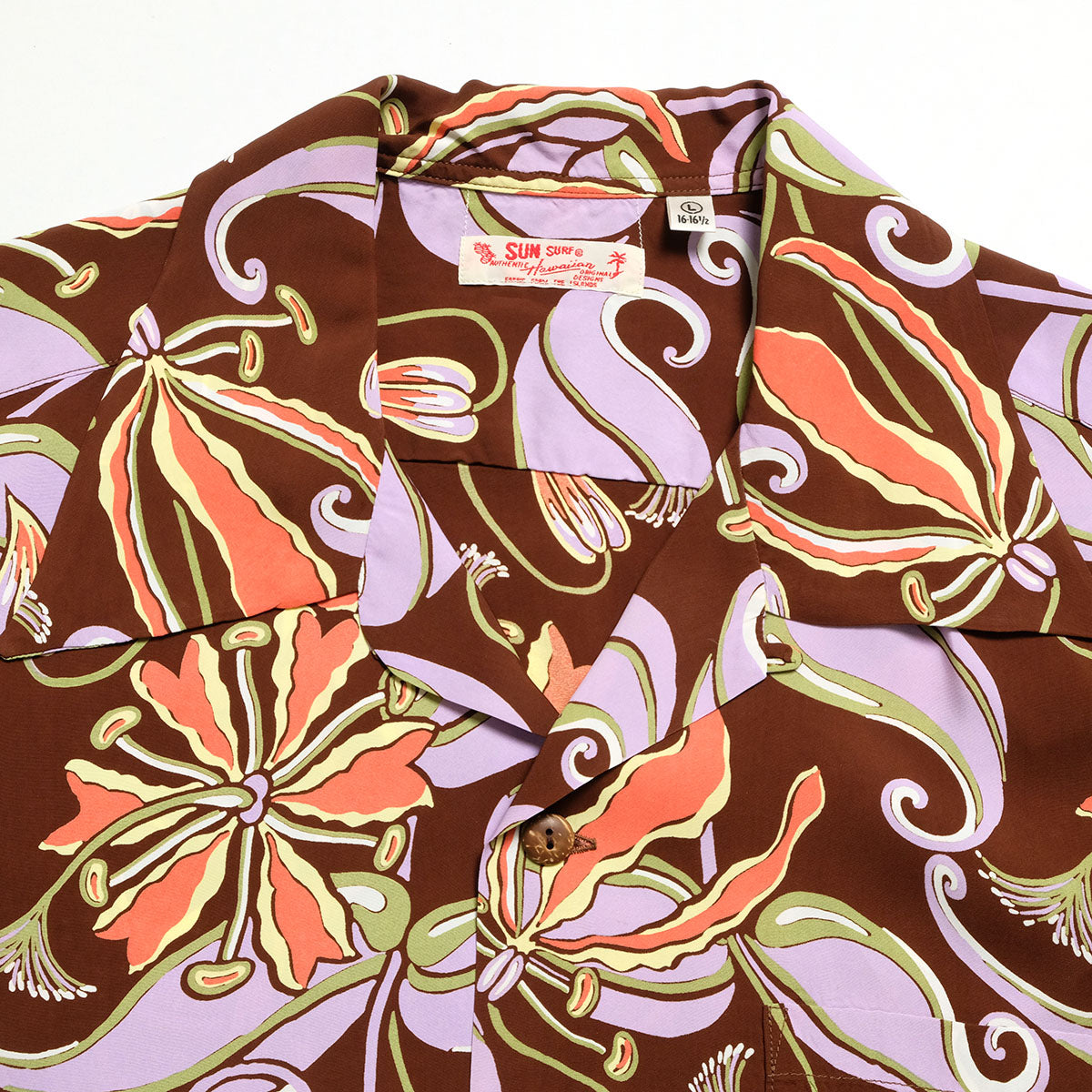SUN SURF - S/S RAYON HAWAIIAN SHIRT - SPIDER LILY - SS39619