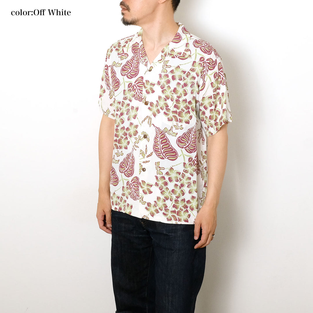 SUN SURF - S/S RAYON HAWAIIAN SHIRT - PLUMERIA BLOSSOMS - SS39621