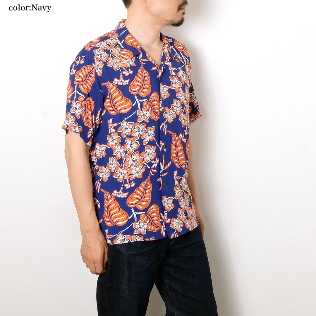 SUN SURF - S/S RAYON HAWAIIAN SHIRT - PLUMERIA BLOSSOMS - SS39621